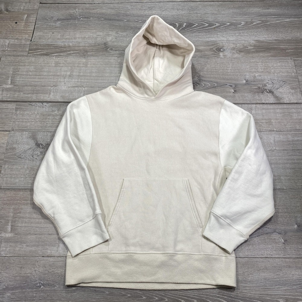 Season 3 Hoodie Sweatshirt Men Small Off White Cream Pullover Kangaroo Oversized